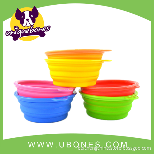 pet feeder dog bowls Portable Silica gel Dog bowl